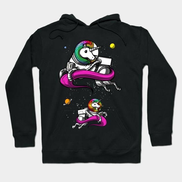 Space Unicorn Astronaut Hoodie by underheaven